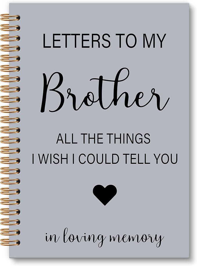 OINDADE Loss of Brother Sympathy Gifts Grief Notebook Journal, Letters to My Brother in Heaven Journal, Memorial Notebooks Gifts for Loss ofBrother, In Loving Memory Sympathy Gifts, 6x8.2In
