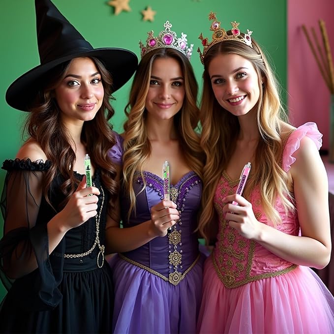 Princess and Witch Pens Set – Magical Fantasy-Themed Ballpoint Pens for Girls, Students, and Stationery Lovers – Smooth Writing Pens for School, Journaling, or Gifts – Enchanting Design, 8 Pack
