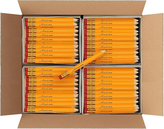 Mini Golf Pencils With Erasers - 384 Count - Classic Pre-Sharpened #2 HB American Pew Pencils Standard Hex Shaped Bulk Pack