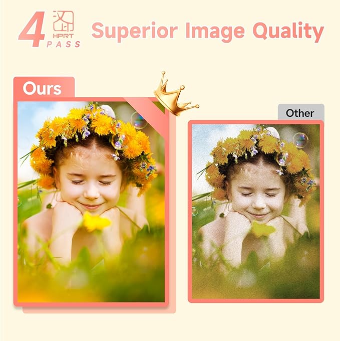 HPRT CP4100 4x6 Instant Photo Printer -Portable Phone Picture Printer + 20 Sheets, Mobile, Wi-Fi, Premium Dye Sublimation (300 DPI) for Pro-Quality Home Prints - Creative Editing App