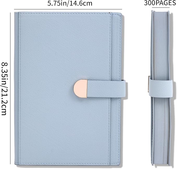 Textured Hardcover Lined Journal for Women Men Magnetic Buckle A5 Leather Journal Notebook with Gift Box 300 Pages 67 lb./100 gsm Paper College Ruled Journaling Notebook for Writing Work School Daily Diary