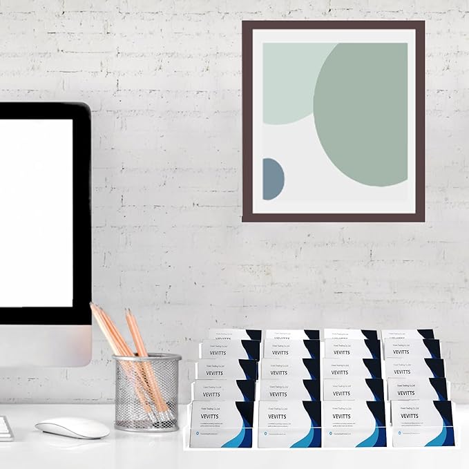 20 Slots Acrylic Business Card Holder for Desk Business Card Stand Clear Plastic Multiple Cards Display Stand Rack for Office Supplies Home School Brochure File Table Recipe