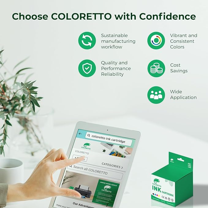 COLORETTO 63XL Ink Cartridges Black and Color for HP Ink 63 Work with Officejet 4650 3830 5255 5258 4655 Envy 4512 4520 4516 Deskjet 1112 3630 for HP 63XL Ink Cartridges Combo Pack HP63 Replacement