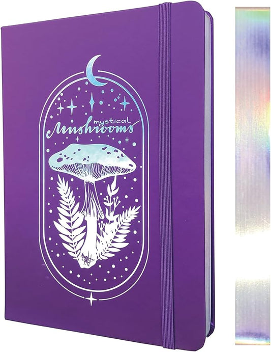 Dotted Notebook Journal 180GSM Bamboo Thick White Paper 160 Pages 5 * 5MM Dot Grid, Lay Flat Binding,Colored Silver Edges, Bookmarks and Expandable Back Pocket (BKP-1)