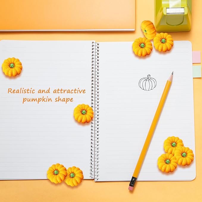 Pumpkin Erasers Bulk 100pcs Party Favors Mini Pumpkin Erasers for Children Students Back to School Gifts Classroom Counting Math Manipulative Counters Teacher Rewarding Gift