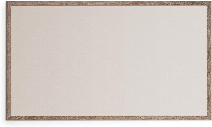 U Brands Linen Bulletin Board, 72"x47", Rustic Wood Style Frame, Industrial Grade Pinning Surface