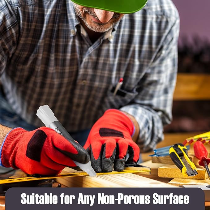 Fuutreo 10 Pack Jumbo Permanent Markers Bulk Large Chisel Tip Permanent Markers Quick Drying Big Huge Poster Pens for Office, Logistics Company and More(White)