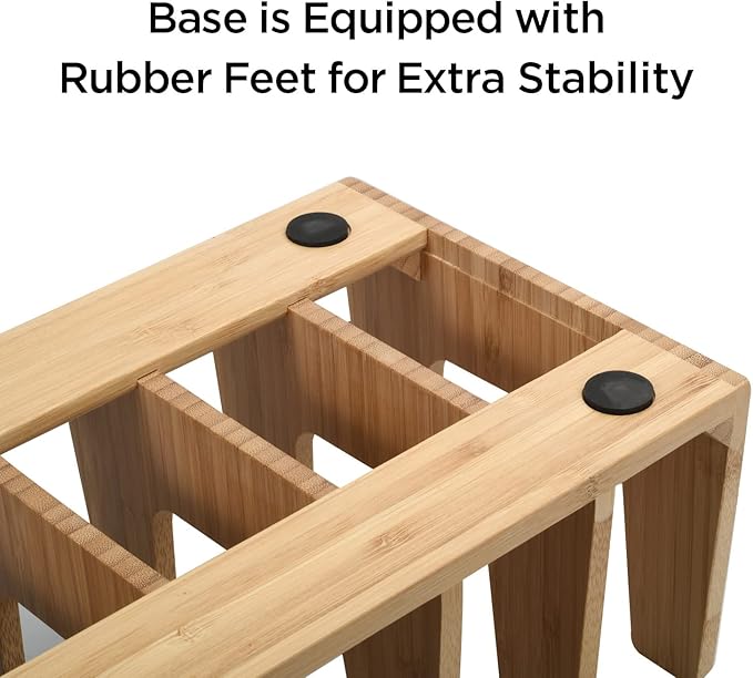 MobileVision Bamboo Versatile 6 Dividers/Sections Orgainzer for Book Rack, Video, CD, Record Organizer (7" L x 14" W x 5 H)