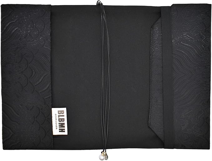 BLBMH Bookmark Book Covers for Paperbacks 5.5x8.5 Book Cover for Privacy Hardcover Adjustable Book Jacket for Soft Cover Books Fabric Softcover Protector for Women Book Lovers Gifts - Kitsune B 8.5in