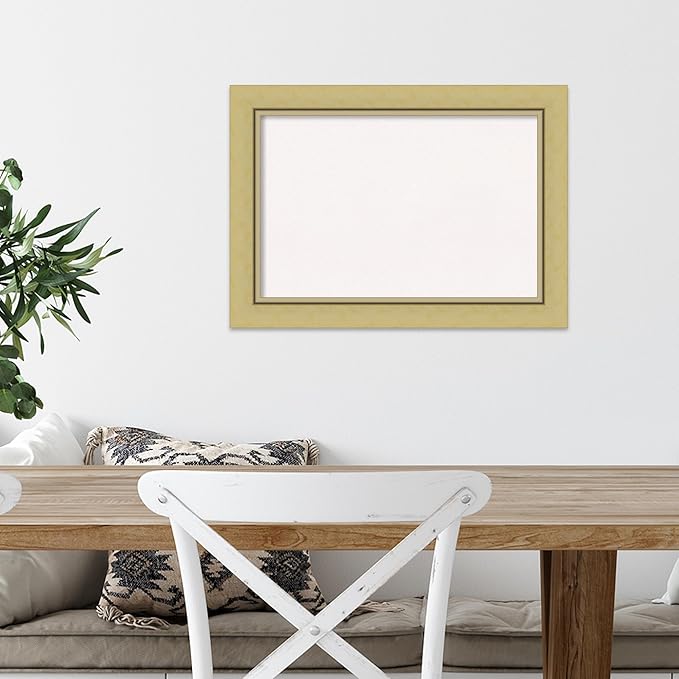 Amanti Art White Cork Board for Wall, 15x21 Vision Board with Gold Frame, Small Corkboard Office Decor for Home Organization, Casual Corkboard Pinboard to Display Items for Home Organization in