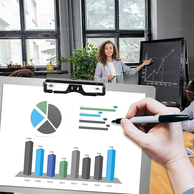 Metal Clipboard with Pen Holder,Letter/A4 Size (8.5x11) Horizontal 304 Stainless Steel Clipboards,Landscape Clip Boards for Office School Supplies(Not to be adsorbed by Magnets)