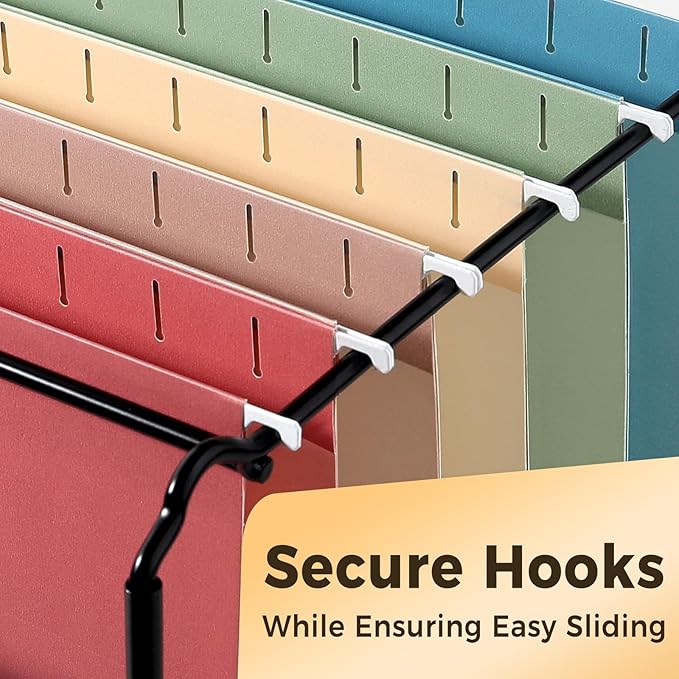 SUNEE Hanging File Folders Retro Colors, 25 Pack Letter Size File Folders with 1/5-cut Tabs, Stay Organized for Your Home and Office Bulk File and Documents