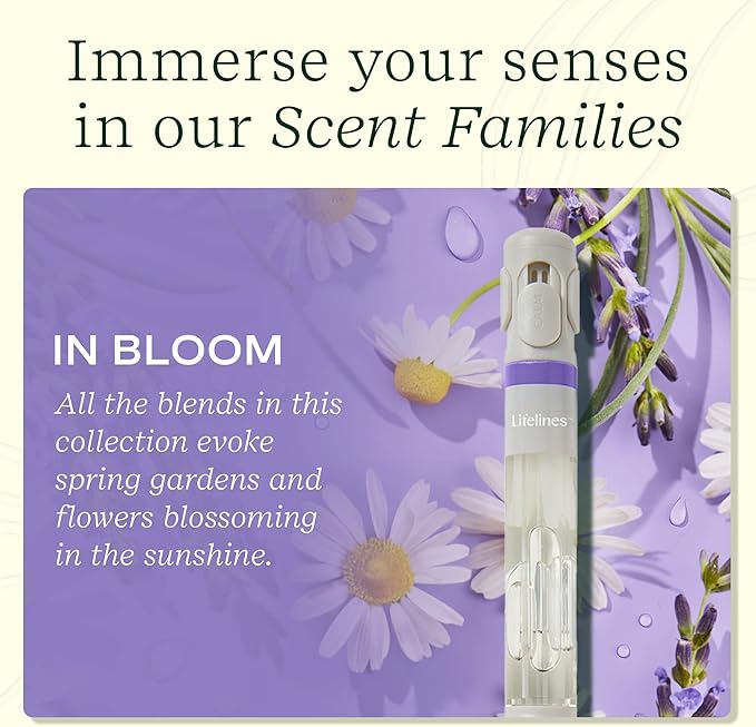 Lifelines Pen Diffuser, In Bloom - 1mm Black Ballpoint Pen with Scented Essential Oil Blends – Aromatherapy Diffuser & Sensory Immersion Diffuse Aroma As You Write