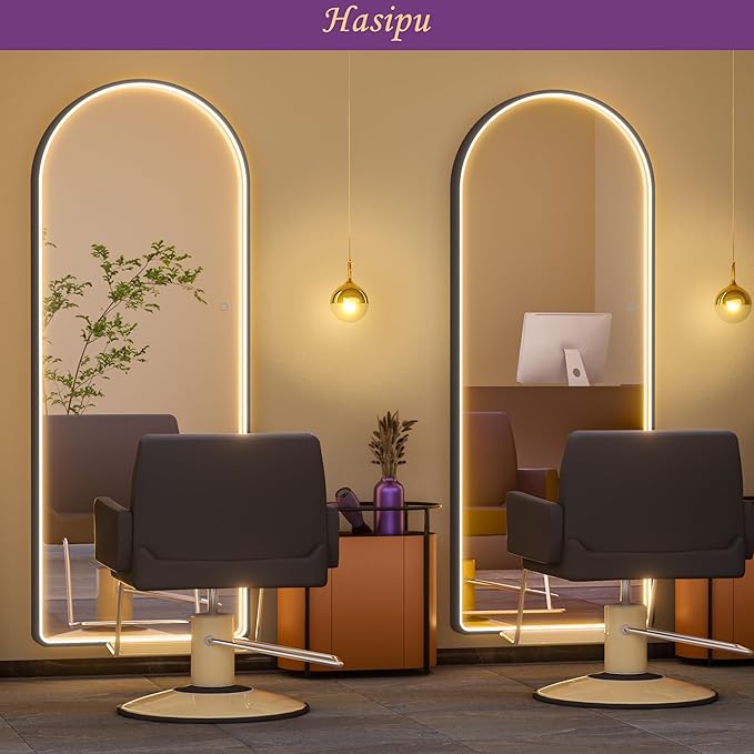 Hasipu 71" x 28" LED Mirror - Full Length with Lights, Arch Design, Wall Mounted, Dimming & 3 Color Modes