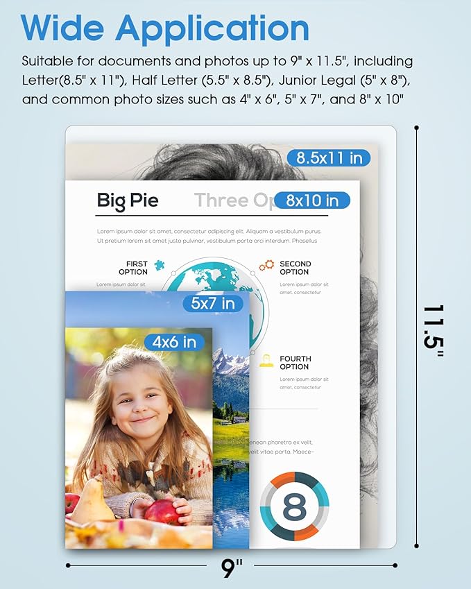KTRIO Laminating Sheets 5 Mil, Hold 8.5 x 11 inches Sheet, 300 Pack, Clear Thermal Laminate Pouches for Laminator, 9 x 11.5 inches Lamination Sheets for School, Home & Office