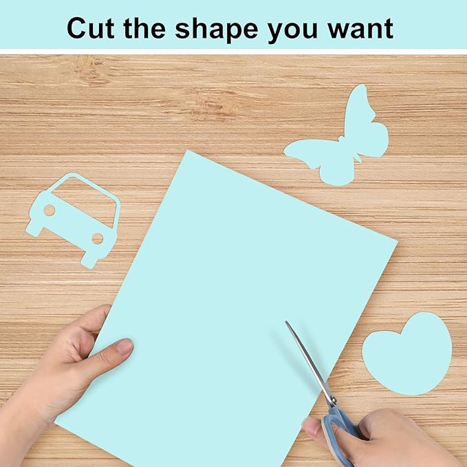 OcePor 50 Sheets Blue Cardstock Paper, Colored Printer Paper 8.5 x 11, Card Stock Thick Construction for Craft,Scrapbook，Office Printing, Invitations, Certificates，92 lb/250gsm