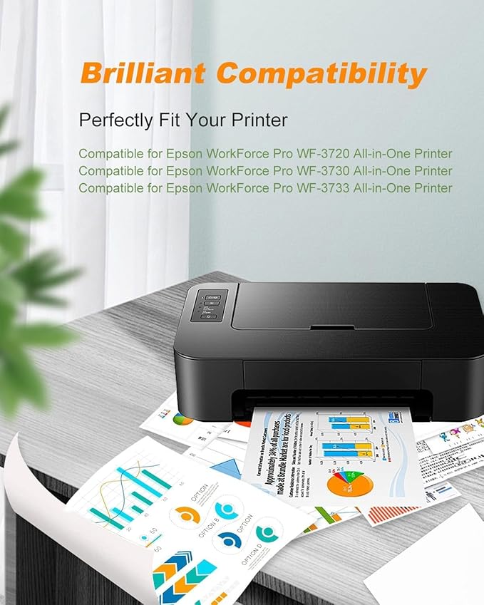 MILEKO 702XL Ink Cartridges Remanufactured Replacement for Epson 702XL 702 702 XL T702XL use with Workforce Pro WF-3720 WF-3730 WF-3733 Printer (1 Black 1 Cyan 1 Magenta 1 Yellow,4 Pack High Yield)