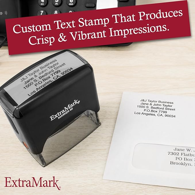Return Address Stamp - Custom Self Inking Rubber Stamp - Personalized Stamp - Customizable Text with 15 Colors - Wedding Invitation & Housewarming Rubber Stamp