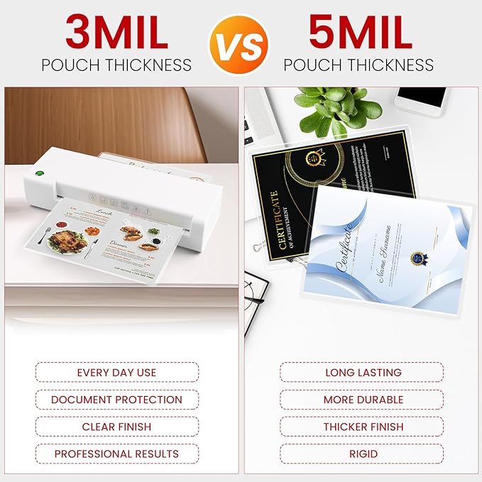 CAREGY 300 Pack Laminating Sheets, Holds 8.5 x 11 Inch Sheets,5 Mil Thermal Laminating Pouches,9 x 11.5 Inches Lamination Sheet Paper for Laminator, Clear, Letter Size, Office and School Supplies