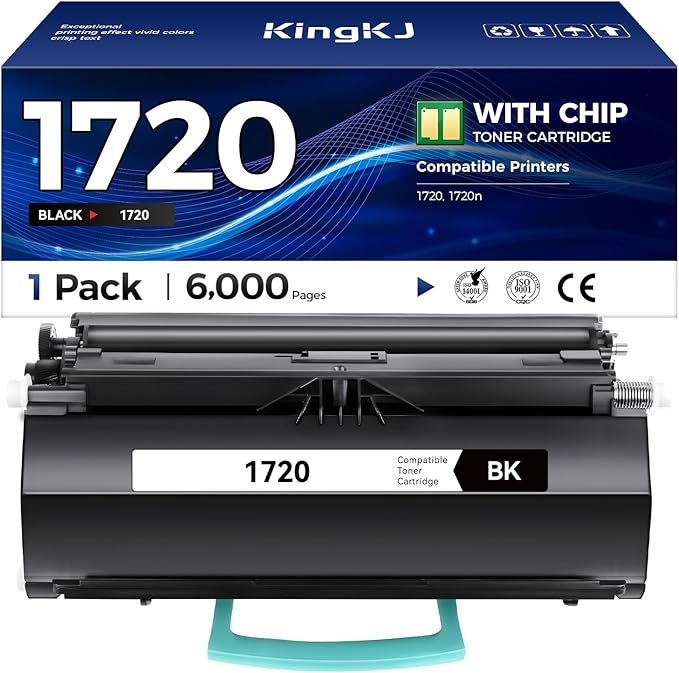 KingKJ MW558 1720 1720DN Toner Cartridge High Yield Black 2-Pack with chip Replacement for Dell MW558 1720 Toner Compatible with Dell 1720 1720n 1720DN Laser Printer Ink All-in-One Copier 6,000 Pages