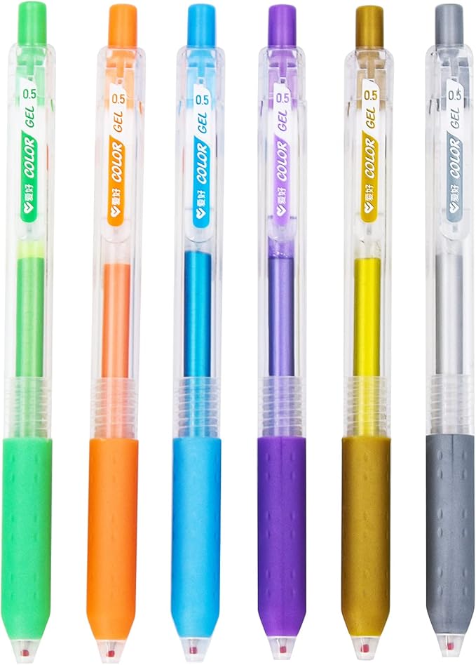 Metallic Colors Journal Planner Pens Colorful 0.5mm Markers Fine Tip Drawing Pen Porous Fineliner Pen for Bullet Journaling Writing Note Taking Coloring Art Office School Supplies (6 metallic colors)
