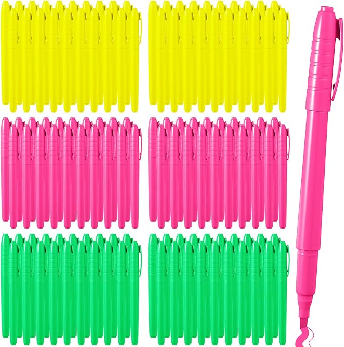 Seajan 120 Pack Highlighters Assorted Colors Highlighter Markers Chisel Tip Highlighter Pens Quick Drying Markers Bulk for Adults Home Office Supplies(Bright Colors)