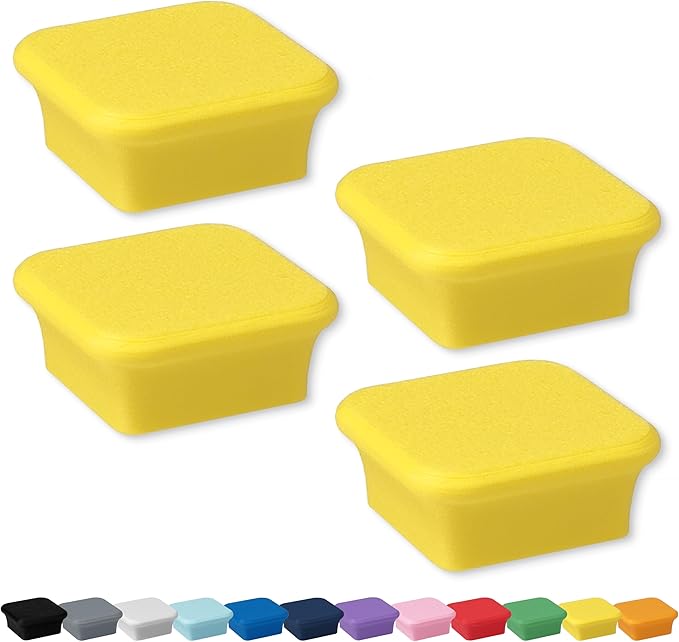 Glassboard Studio MiniBar Magnet - Strong Neodymium Rare Earth Magnets for Fridge, Whiteboard, Locker & Magnetic Glassboards - Crafting & Office Use - Strong Fridge Magnets (Sunshine Yellow, 4)
