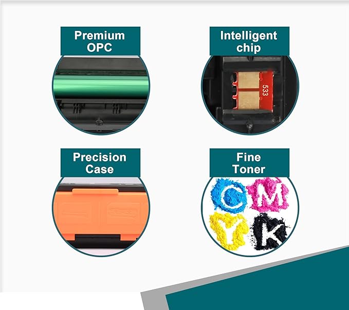 OFFICE-COLOR 202X Toner Cartridges Set Replacement for HP 202X Works with HP Color Laserjet Pro MFP M281fdw Toner, M281cdw M254dw M281fdn M254dn M254nw M281 M254 Printer (Black,Cyan,Magenta,Yellow )