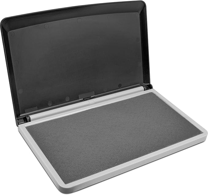 MaxMark Large Premium Gray Ink Stamp Pad - 3.5" x 6.25" - Quality Felt Pad