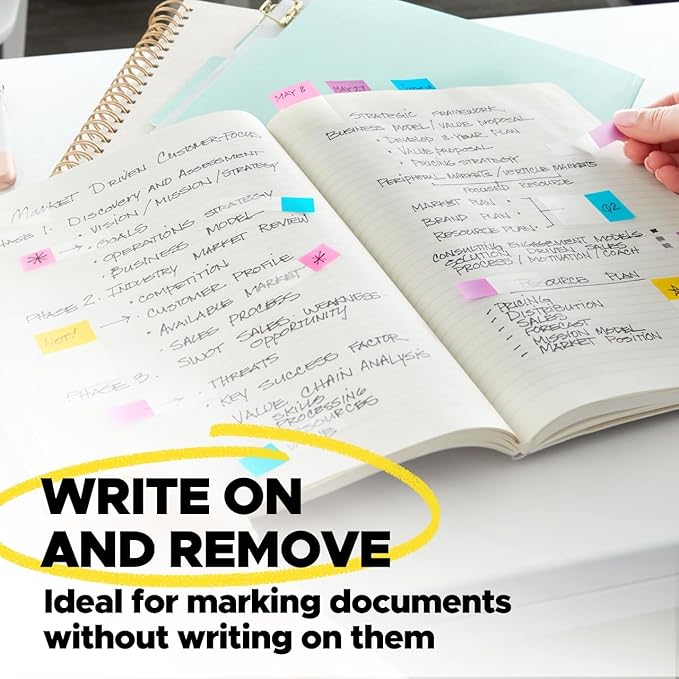 Post-it Flags Combo Pack, 4 On-The-Go Dispensers/Pack, 120 .94 in Wide and 200 .47 in Wide Flags, Assorted Colors (683-XL1)