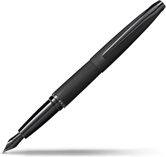 Cross ATX Refillable Fountain Presented in a Luxury Gift Box - Medium Point, Black Ink, Sandblasted Black