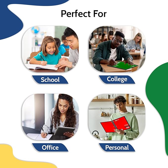 EPI Spiral Notebook | 1 Subject - College Ruled - 70 Sheets, Durable Spiral Binding | 10.5 x 8 in | Classroom Supplies | School, Office, Note Taking, Journaling - 3 Pack