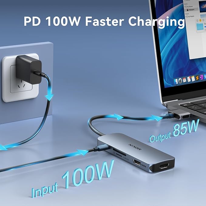 Docking Station for MacBook Pro Air,USB C Docking Station Dual Monitor,Dual HDMI Adapter Hub for Mac MacBook Pro with 2 HDMI(4K @60Hz), 3 USB3.0,SD TF Card Reader and 100W PD USB C Port