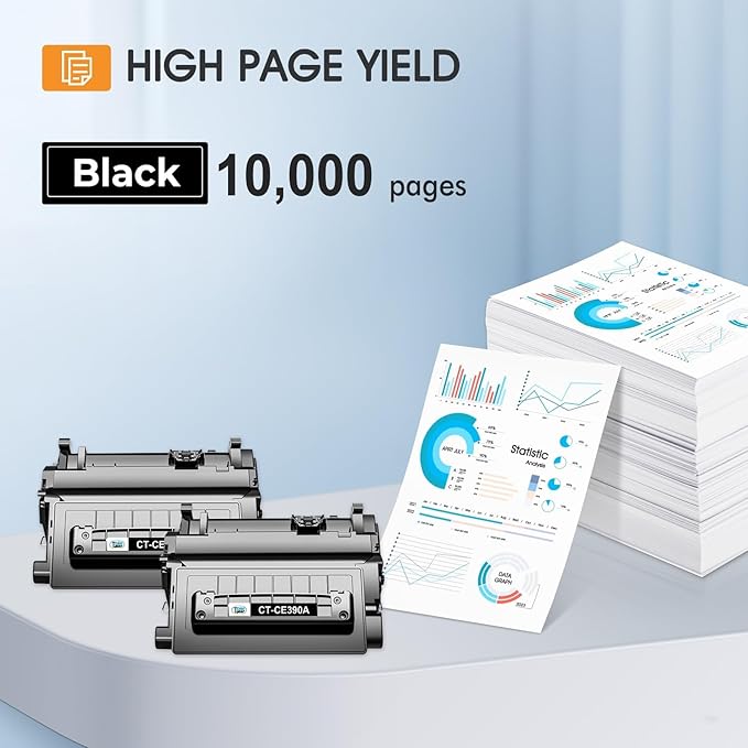 CE390A 90A Black Toner Cartridge 2 Pack Compatible Replacement for HP 90A CE390A 90X CE390X for HP Laserjet Enterprise 600 M601 M602 M603 M4555 MFP M602x M602n M603dn Printer Ink