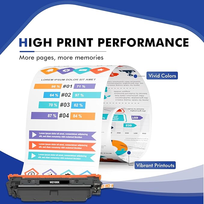 210X Toner Cartridges Replacement for HP 210X 210A 210 Toner Cartridges 4 Pack High Yield for HP Color Laserjet Pro MFP 4301fdw 4301fdn Pro 4201dw 4201dn Printer W2100X W2100A Ink (with Chip)