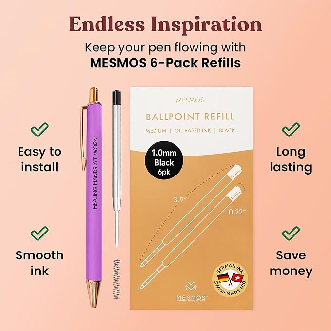 MESMOS 3pk Funny Nurse Pens for Nurses, Nurses Week Gifts, Funny Gifts for Women, Accessories for Work, Essentials, Fancy Pens for Women, Nursing Appreciation Graduation Gift