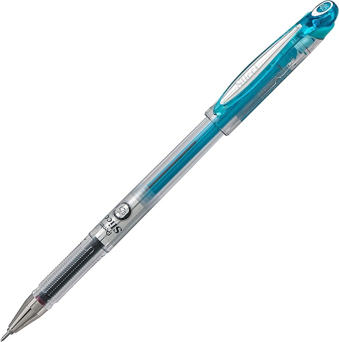 Pentel Arts Slicci 0.25 mm Extra Fine Gel Pen, Baby Blue Ink, Box of 12 (BG202-S2)
