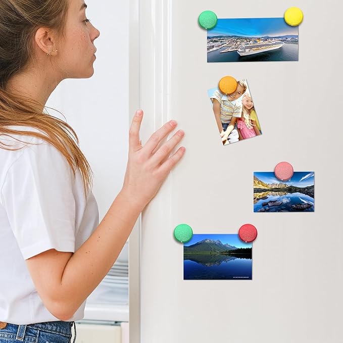 Qualsen Fridge Magnets, 20pcs Mini Cute Magnets for Fridge, Whiteboard, Locker, Kitchen, Office (Pink Tones)
