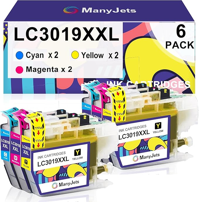LC3019XXL Compatible Ink Cartridge Replacement for Brother LC3019 LC3019XXL LC3017 Work with Brother MFC-J5330DW MFC-J6930DW MFC-J6530DW MFC-J5335DW MFC-J6730DW Printer (2C,2M,2Y,6-Pack)