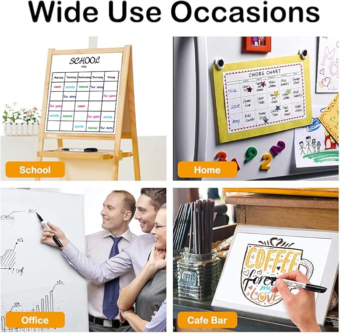 Shuttle Art Wet Erase Markers, 15 Pack Black 1mm Fine Tip Smudge-Free Markers, Use on Laminated Calendars,Overhead Projectors,Schedules,Whiteboards,Transparencies,Glass,Wipe with Water