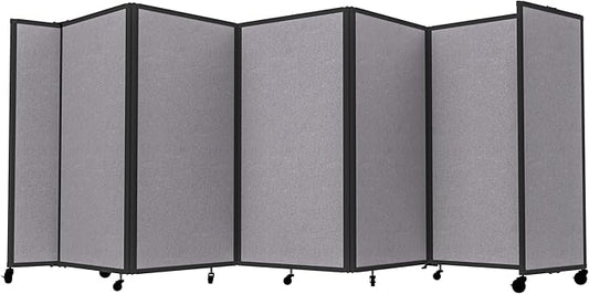 Versare Room Divider 360 Portable Wall Partition | Folding Panels | Large Freestanding Divider | Locking Wheels | Temporary Room Separator