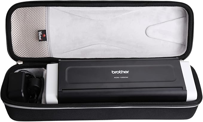 Mchoi Hard Travel Case for Brother ADS-1250W / ADS-1700W / ADS-1800W / ADS-1200 / ADS-1300 /ADS-1350w Wireless Compact Desktop Scanner Protective Storage Bag, Case Only