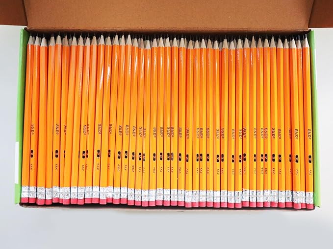 S & E TEACHER'S EDITION 360pcs Pre-sharpened Pencils with eraser top, No.2 pencils #2 HB pencil, Golf, Classroom, Pew, Back to school, 360 pcs/box
