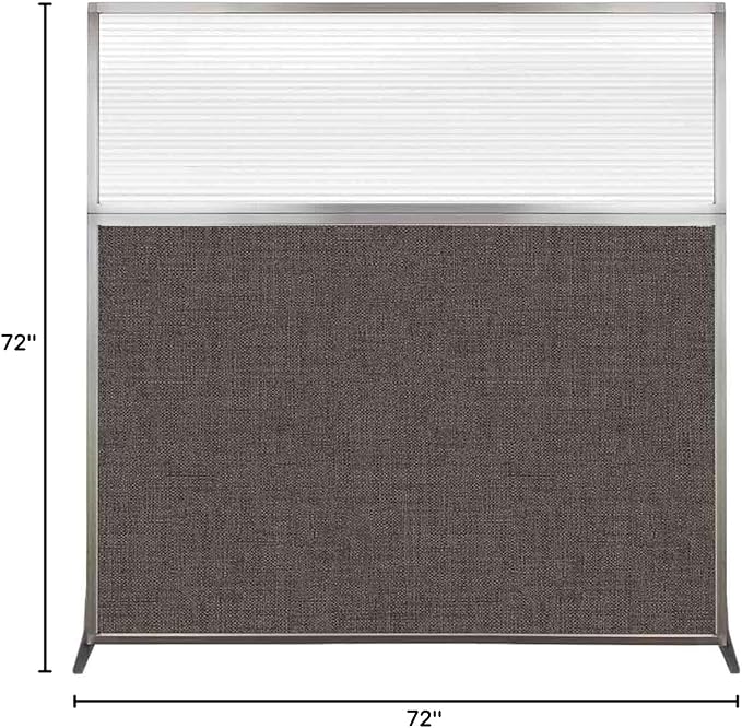 Versare Hush Screen Portable Room Divider | Workstation Wall Divider | Freestanding Privacy Hush Panels | Clear Fluted Windows | Fabric Office Divider Screen | Great for Room Separation