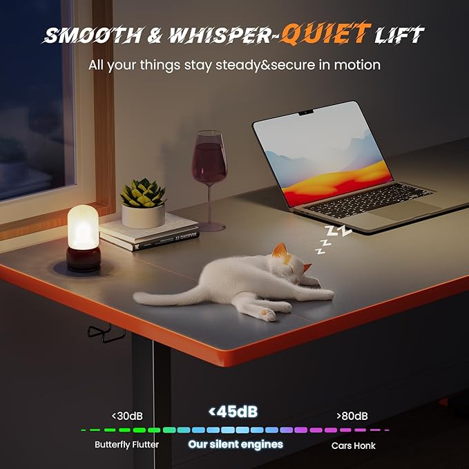 SIAGO Electric Standing Desk Adjustable - 48 x 24 Inch Sit Stand up Desk with Cable Management - 3 Memory Preset Adjustable Height Table