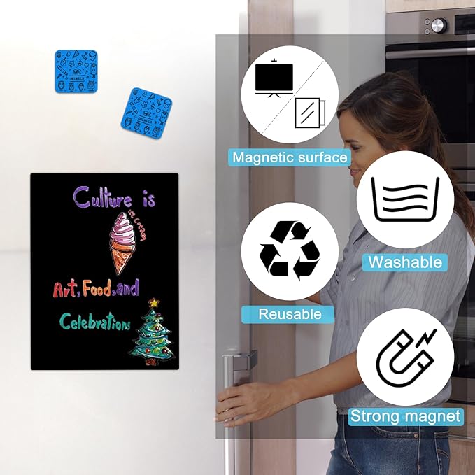 OWLKELA 30 Pack Whiteboard Eraser, Magnetic Blue Whiteboard Eraser for Cleaning Dry Erase Markers on Magnetic Soft Whiteboard, Glass Whiteboard and Dry Erase Board