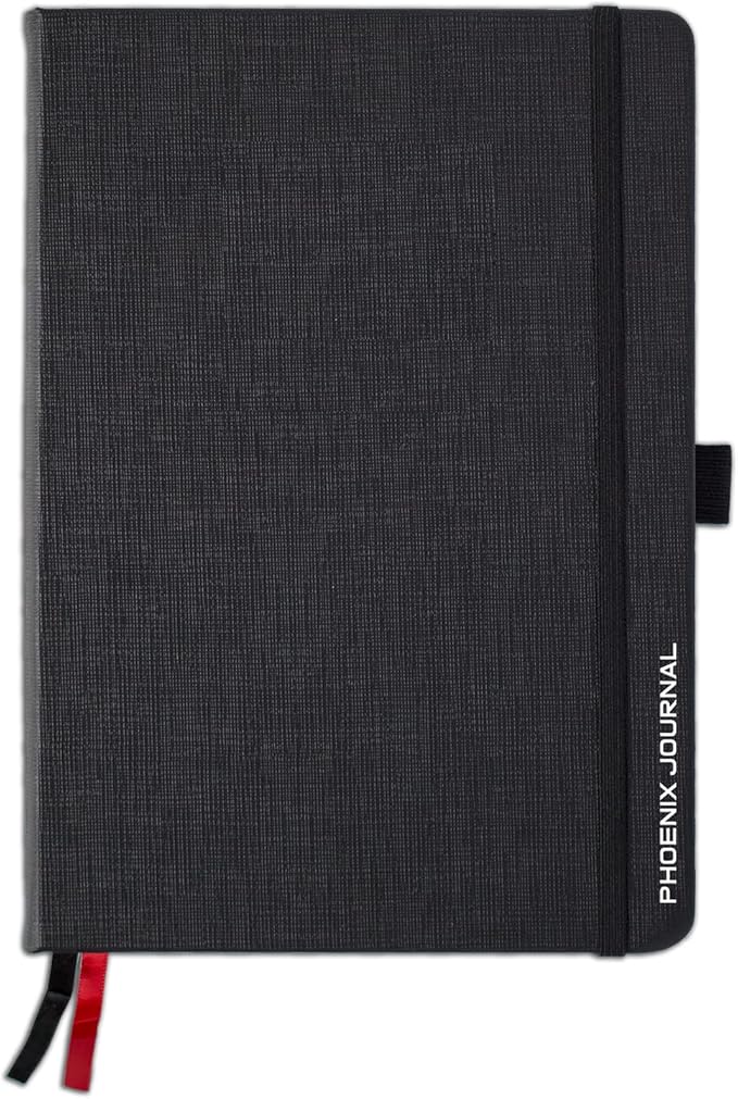 The Phoenix Journal - Best Daily Goal Planner, Organizer, & Calendar for Goal Setting, Gratitude, Happiness, & Productivity - Vision Board & Habit Tracking - 12 Weeks, Undated, Hardcover (Executive)