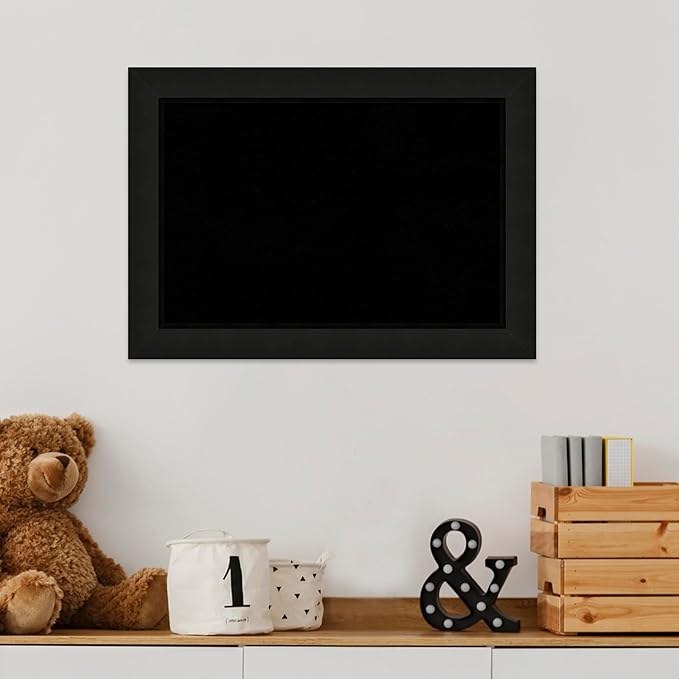Amanti Art Black Cork Board for Wall, 15x21 Vision Board with Black Wood Frame, Small Corkboard Office Decor for Home Organization, Casual Corkboard Pinboard to Display Items for Home Organization in