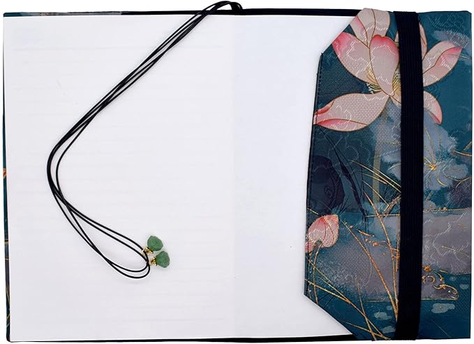 BLBMH A5 Book Covers for Paperbacks Book Cover for Privacy Fit for 5.5x8.3 inch Adjustable Book Sleeve Cover for A5 Diary Books Fabric Softcover Protector for Notebook - Lotus B