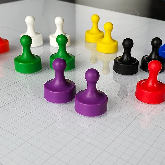 GLASSBOARD STUDIO Powerful Neodymium Magnets, Pawn-Shaped - Strong Fridge/Refrigerator and Whiteboard Magnet, Ideal for Office, Kitchen, Crafts - Rare Earth, Heavy Duty (8, Breezy Blue)